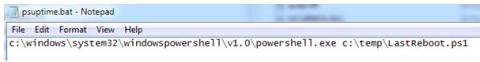 PowerShell uptime batch file